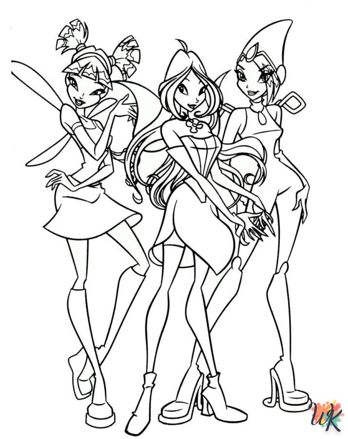 coloriage Winx Club  7 ans en ligne gratuit à imprimer 1