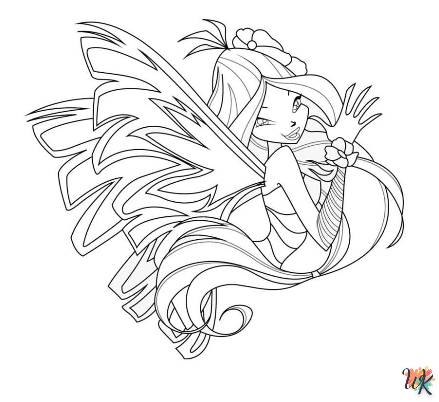 coloriage Winx Club  7 ans en ligne gratuit à imprimer