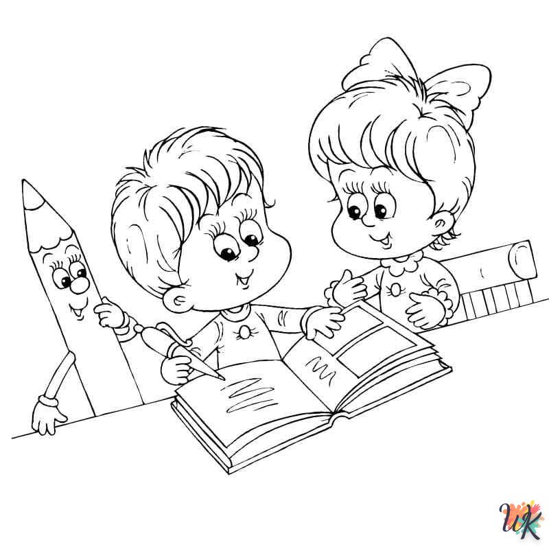 coloriage Rentrée Des Classes  pour enfant a imprimer gratuit