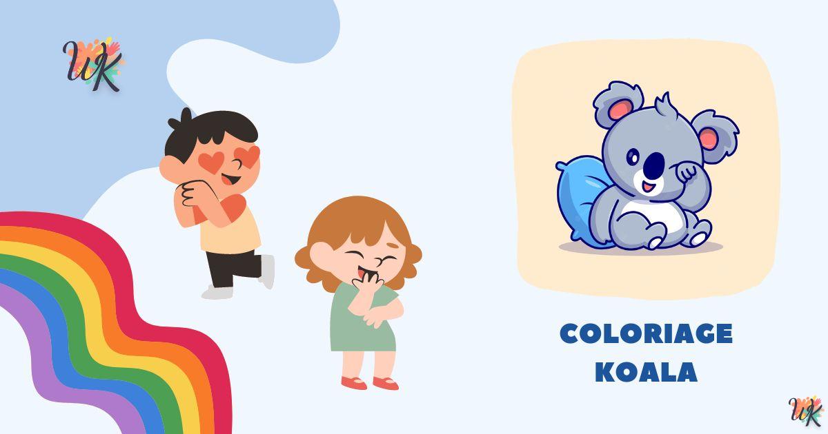 Coloriage Koala kawaii  à imprimer gratuit | ColoriageWK