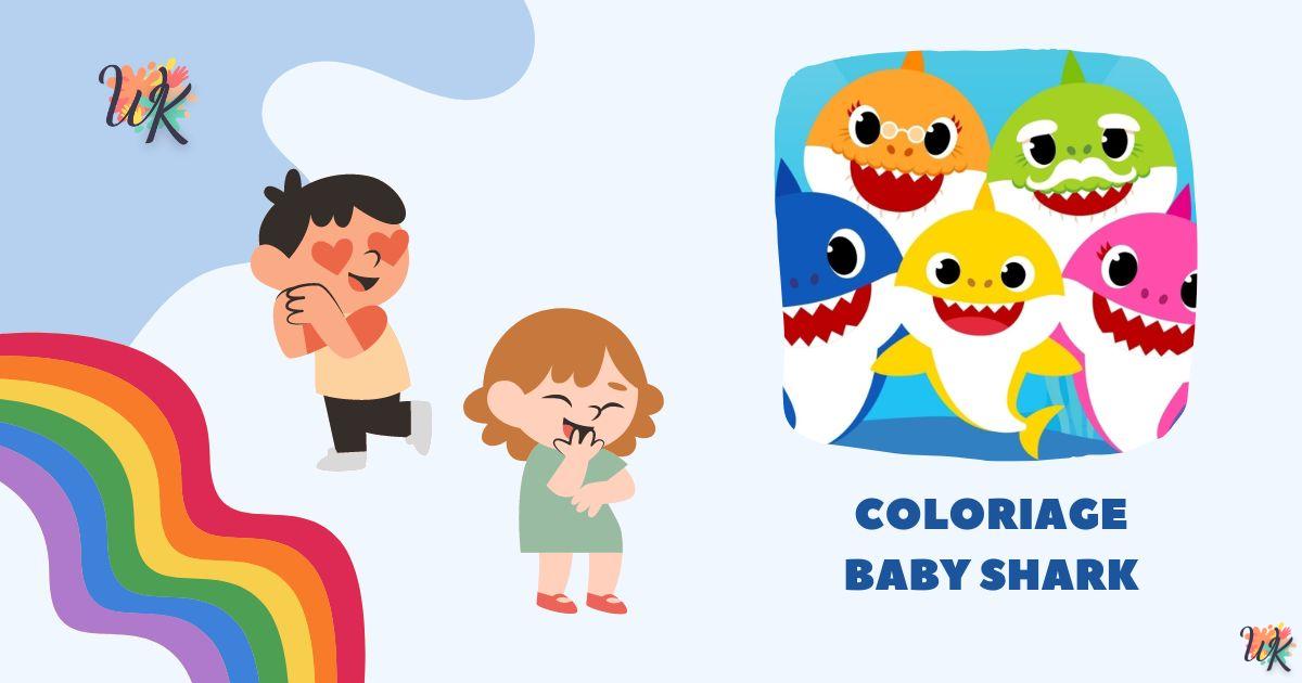 Coloring Baby Shark free printable for children