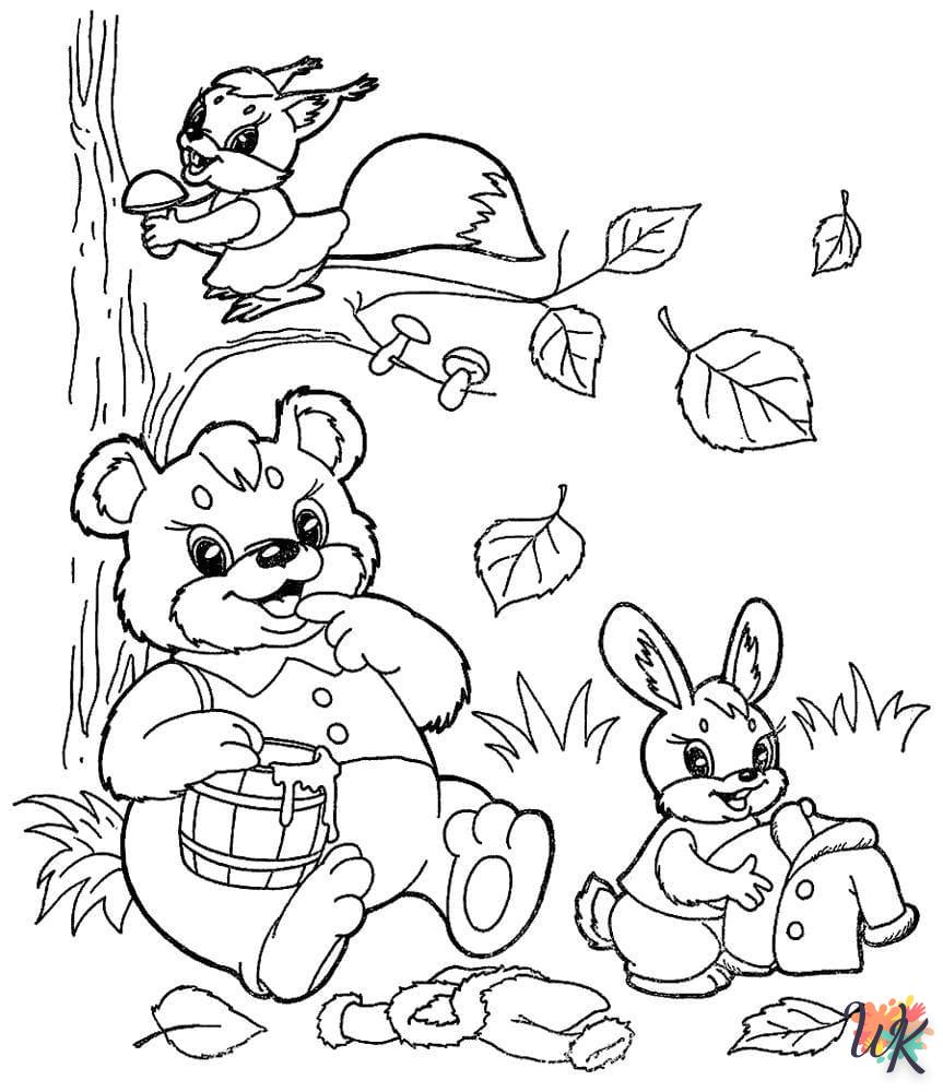 coloriage Automne  enfant à imprimer 1