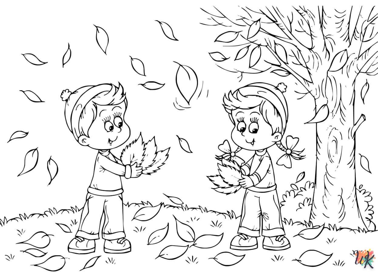 image pour coloriage Automne  enfant 1