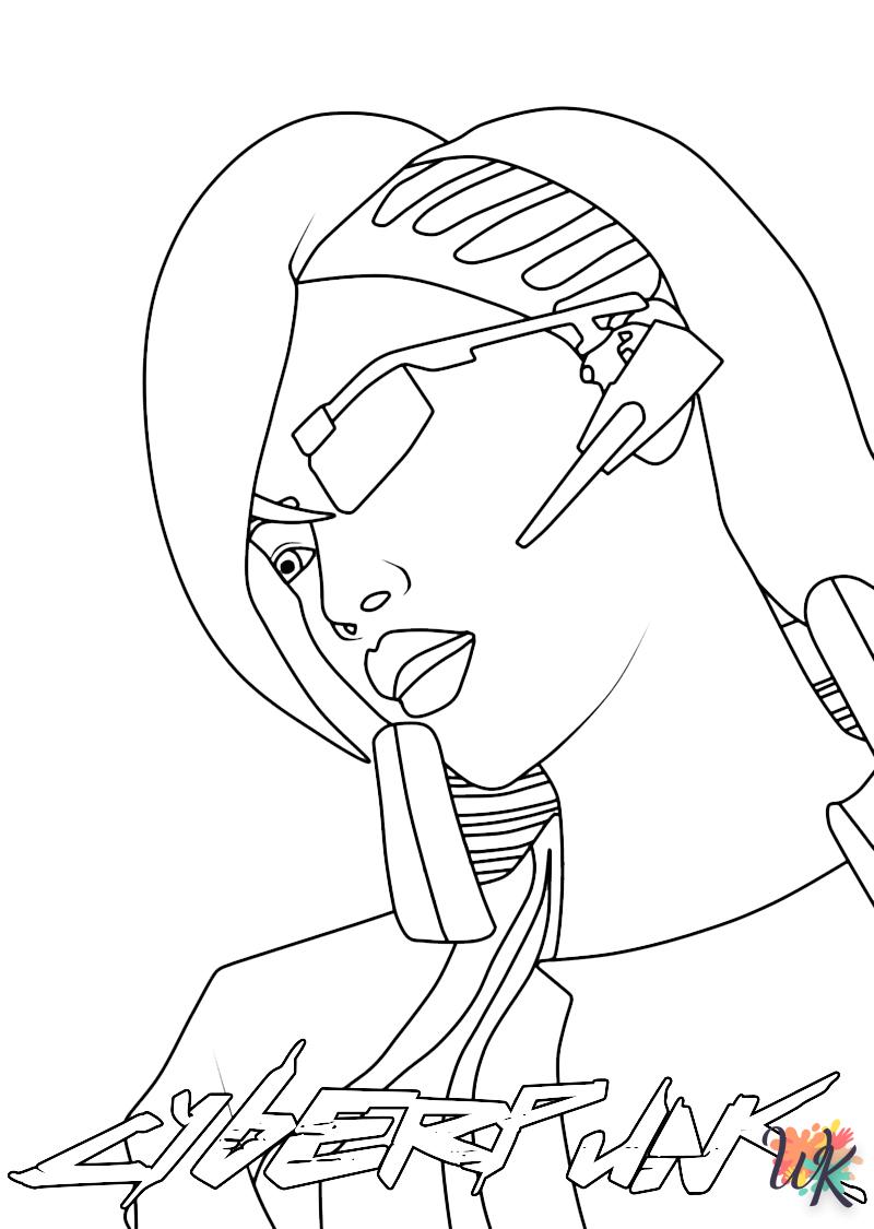 coloriage Cyberpunk 2077  pour enfant a imprimer