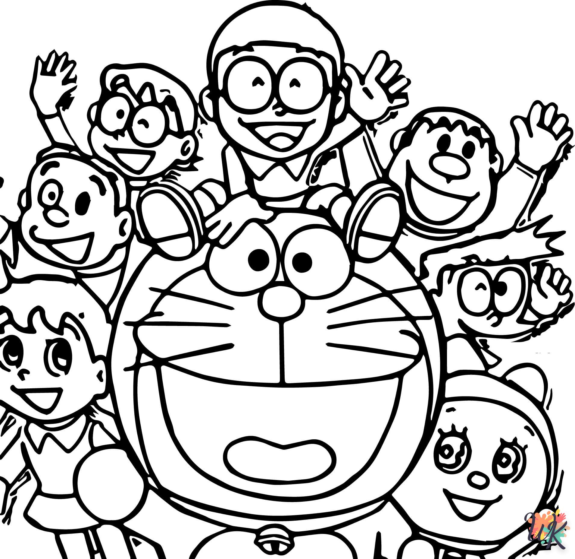 coloriage Doraemon  à imprimer pour enfant de 2 ans