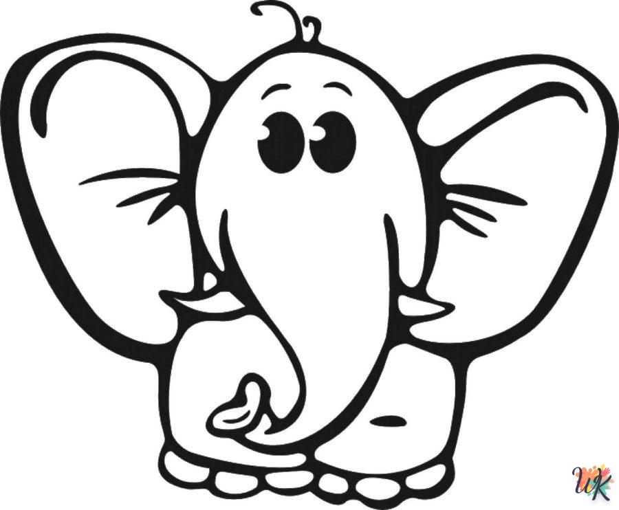 coloriage Éléphant  enfant 7 ans a imprimer