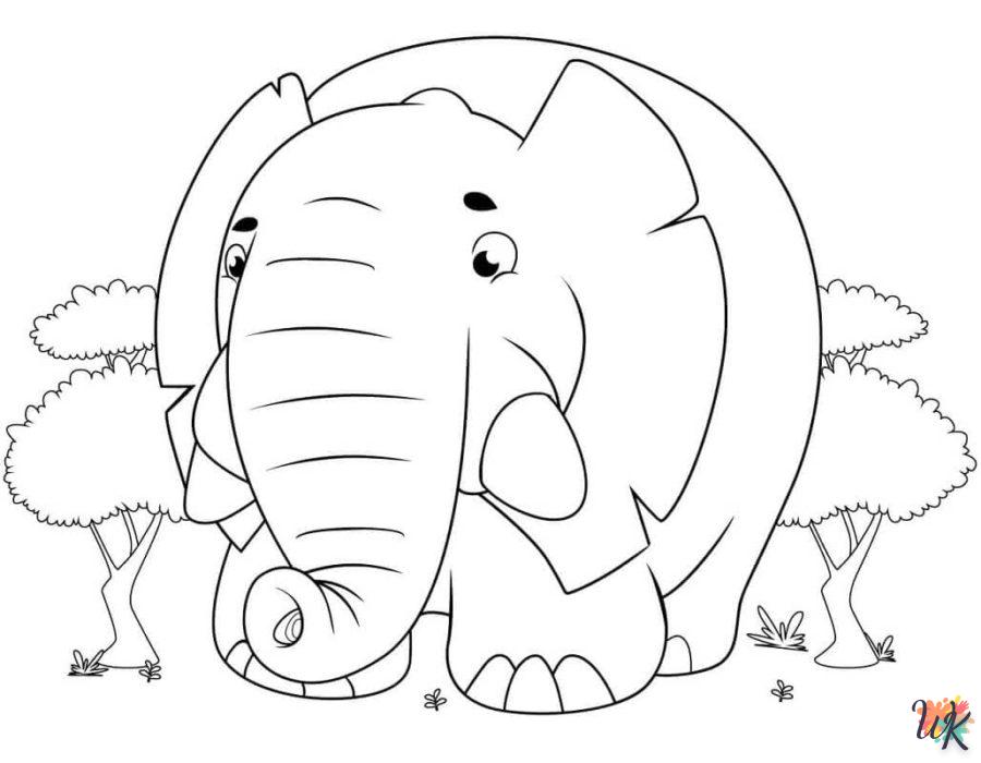 coloriage Éléphant  enfant à imprimer 1