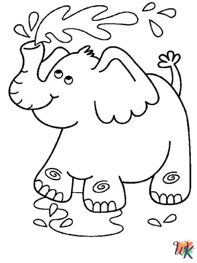 coloriage Éléphant  pour bebe a imprimer 1