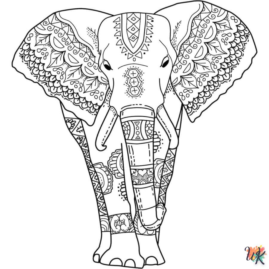 coloriage Éléphant  à imprimer pour enfant de 3 ans 1