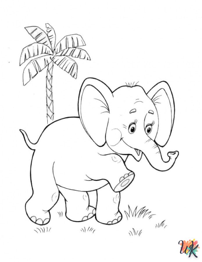 coloriage Éléphant  à imprimer pour enfant de 12 ans