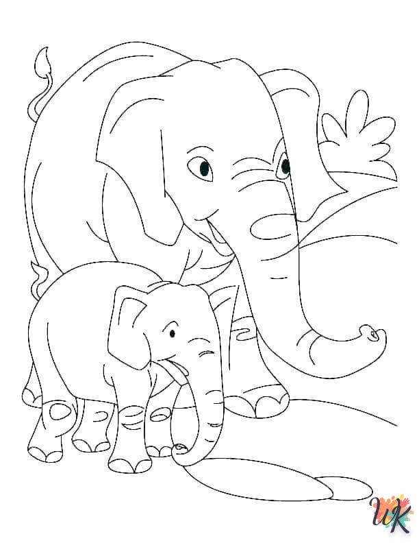 coloriage Éléphant  pour enfants a imprimer