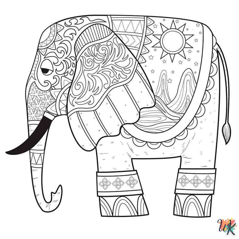 coloriage Éléphant  pour enfants 3