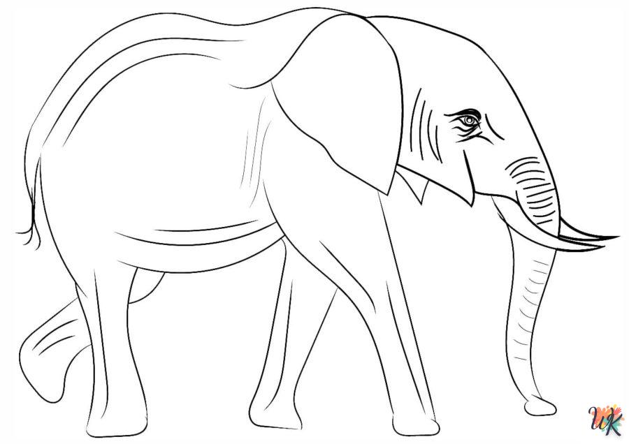 coloriage Éléphant  de noël gratuit à imprimer en ligne