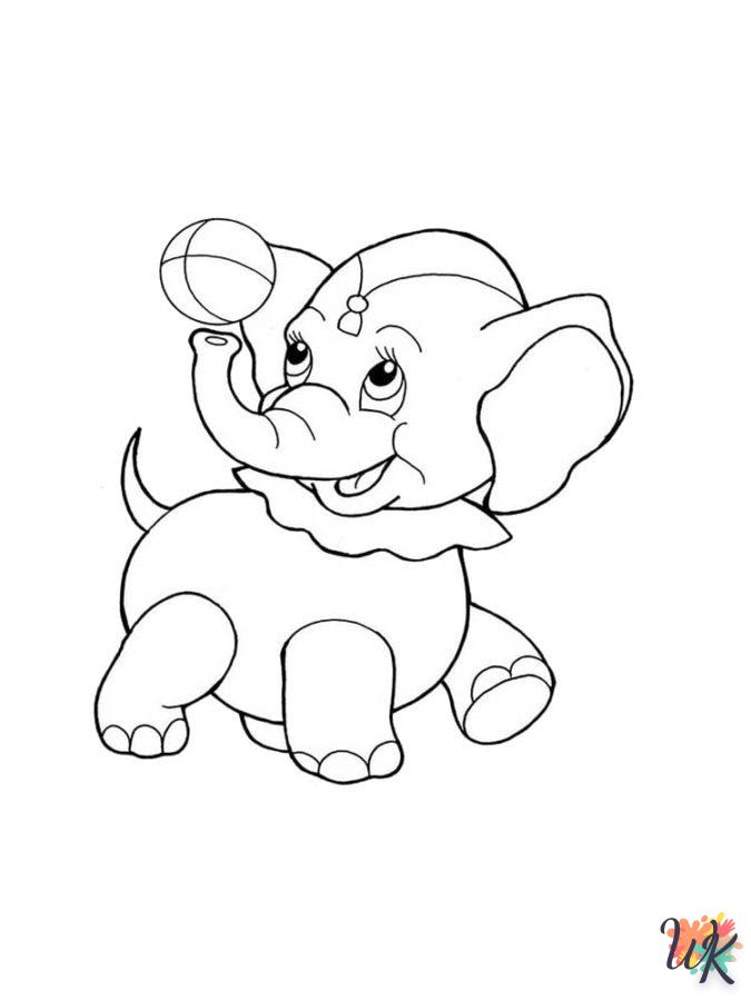 coloriage Éléphant  pour enfant de à imprimer 2