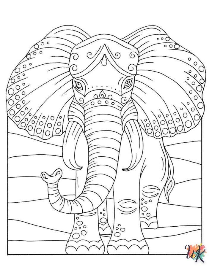 coloriage Éléphant  pour primaire 1