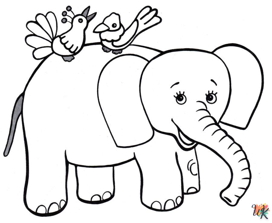 image pour coloriage Éléphant  enfant 2