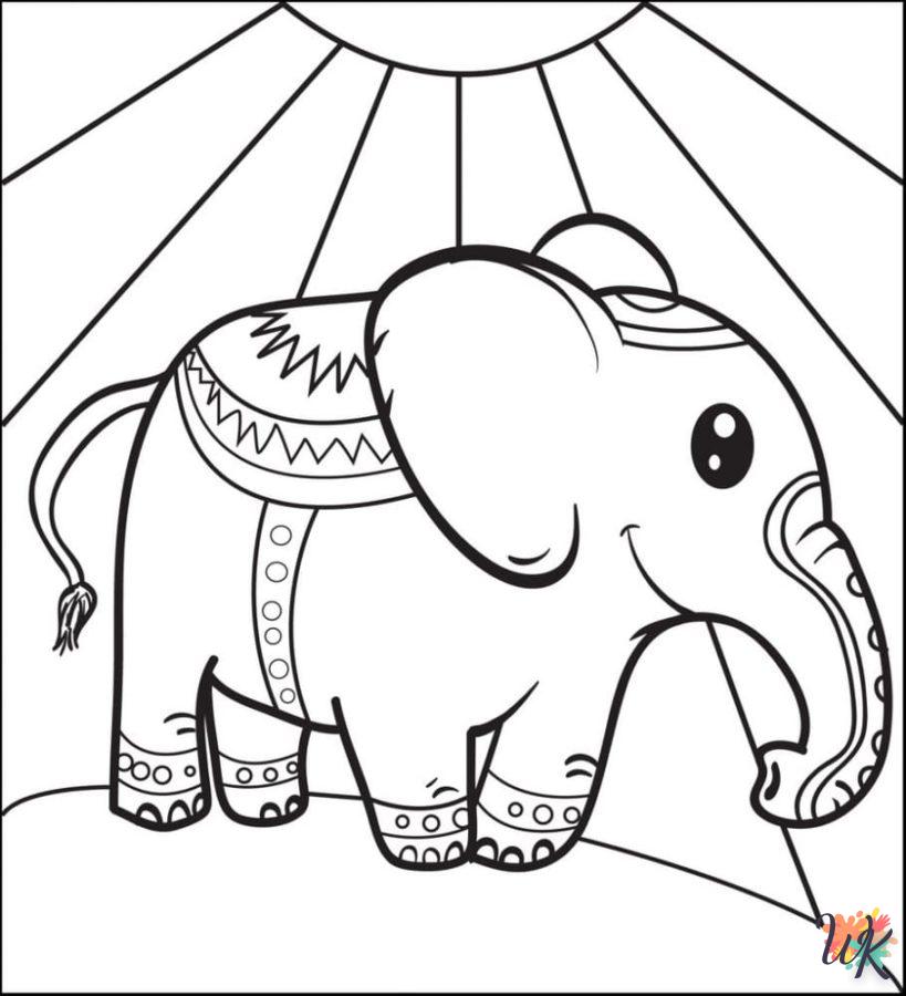 coloriage Éléphant  enfant 6 ans à imprimer