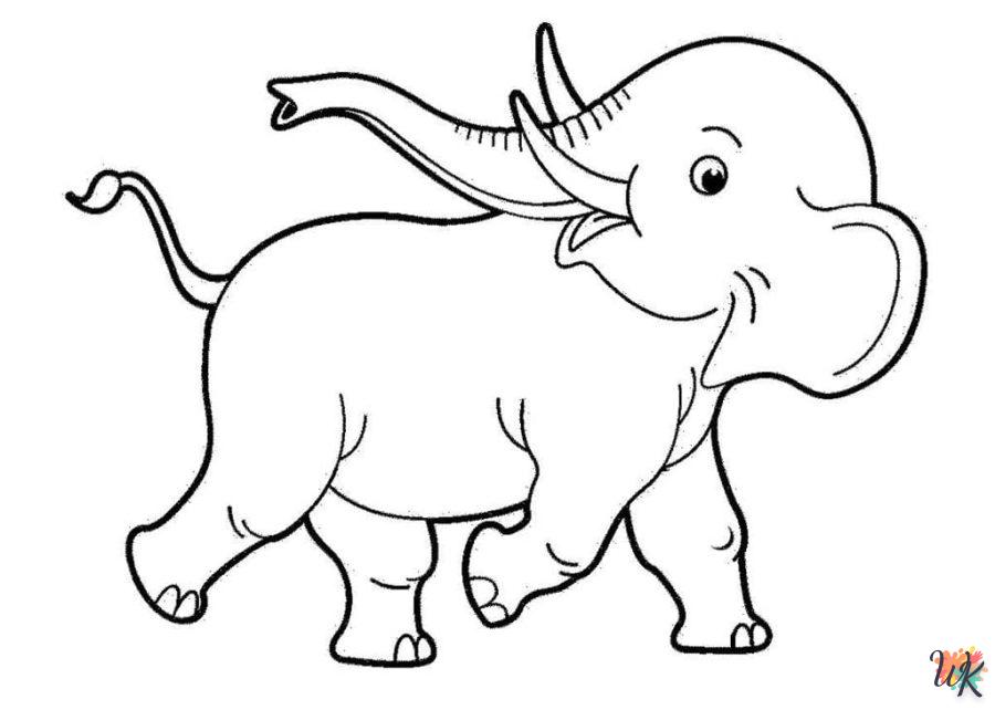 coloriage Éléphant  enfant 8 ans a imprimer