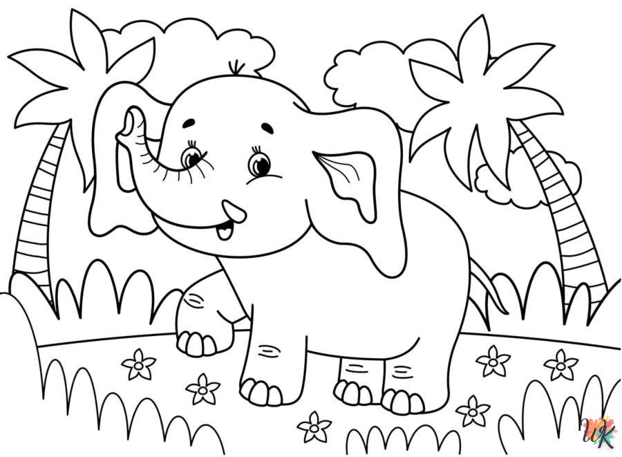 coloriage Éléphant  à imprimer 2