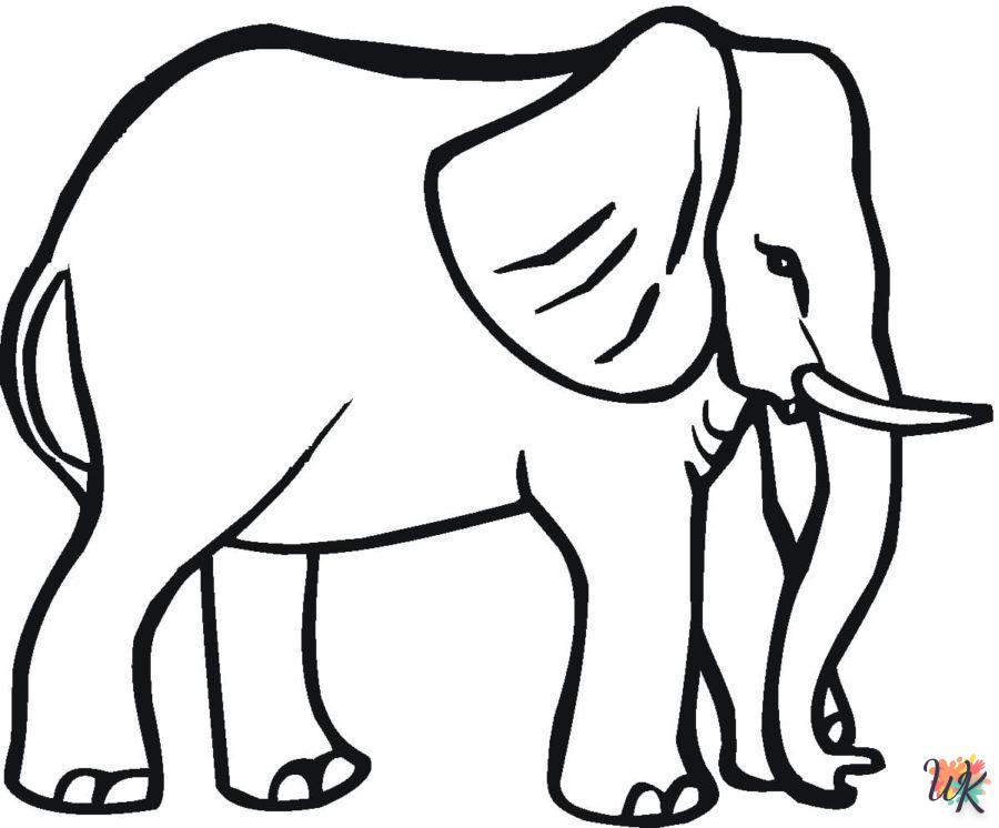 coloriage Éléphant  educatif pour enfant