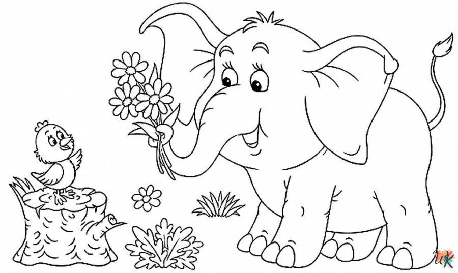 coloriage Éléphant  a imprimer enfant 5 ans