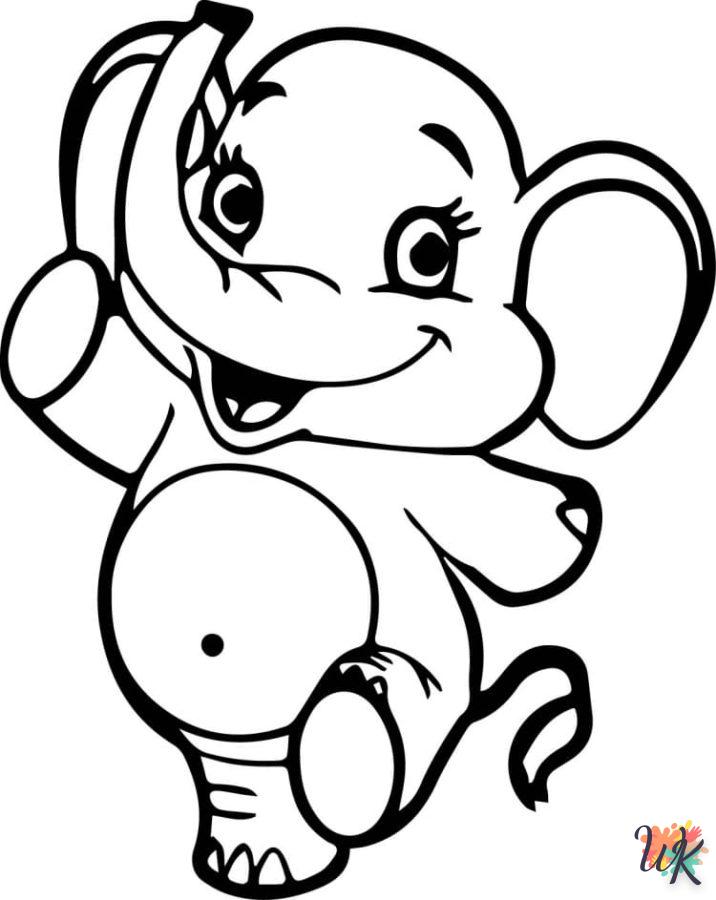 coloriage Éléphant  pour enfants à imprimer 2