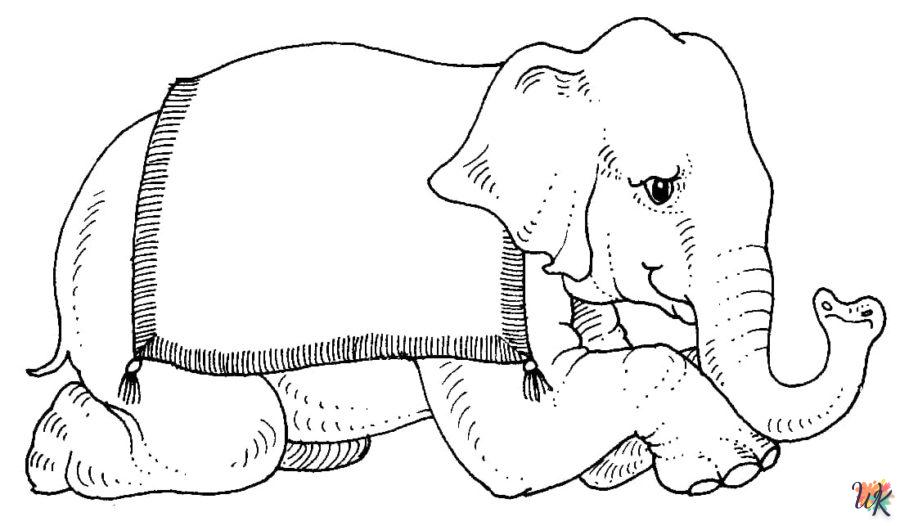 coloriage Éléphant  à imprimer pour enfants 1