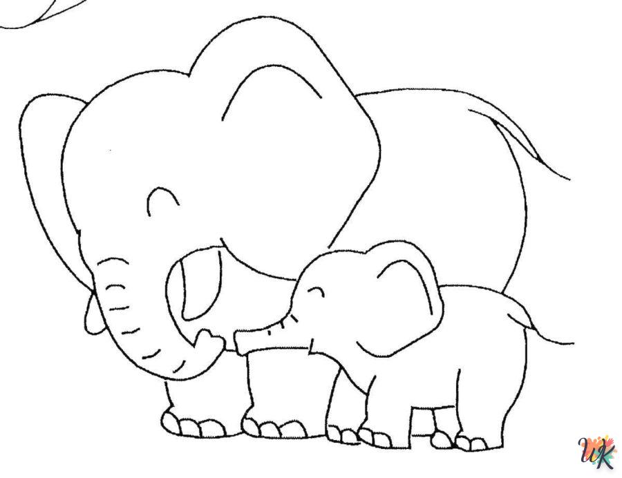 coloriage Éléphant  pour enfant a imprimer gratuit