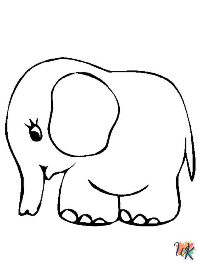 coloriage Éléphant  pour primaire