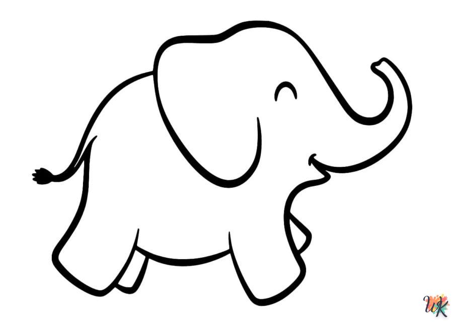 coloriage Éléphant  en ligne pour enfant