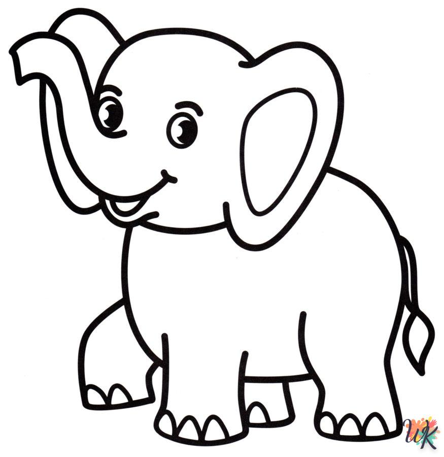 coloriage Éléphant  pour enfants à imprimer 1