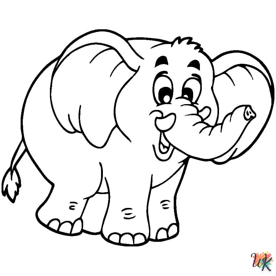 coloriage Éléphant  à numéro adulte en ligne gratuit