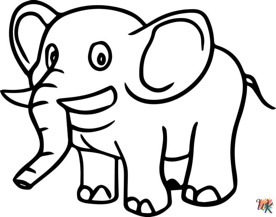 coloriage Éléphant  à imprimer pour enfants