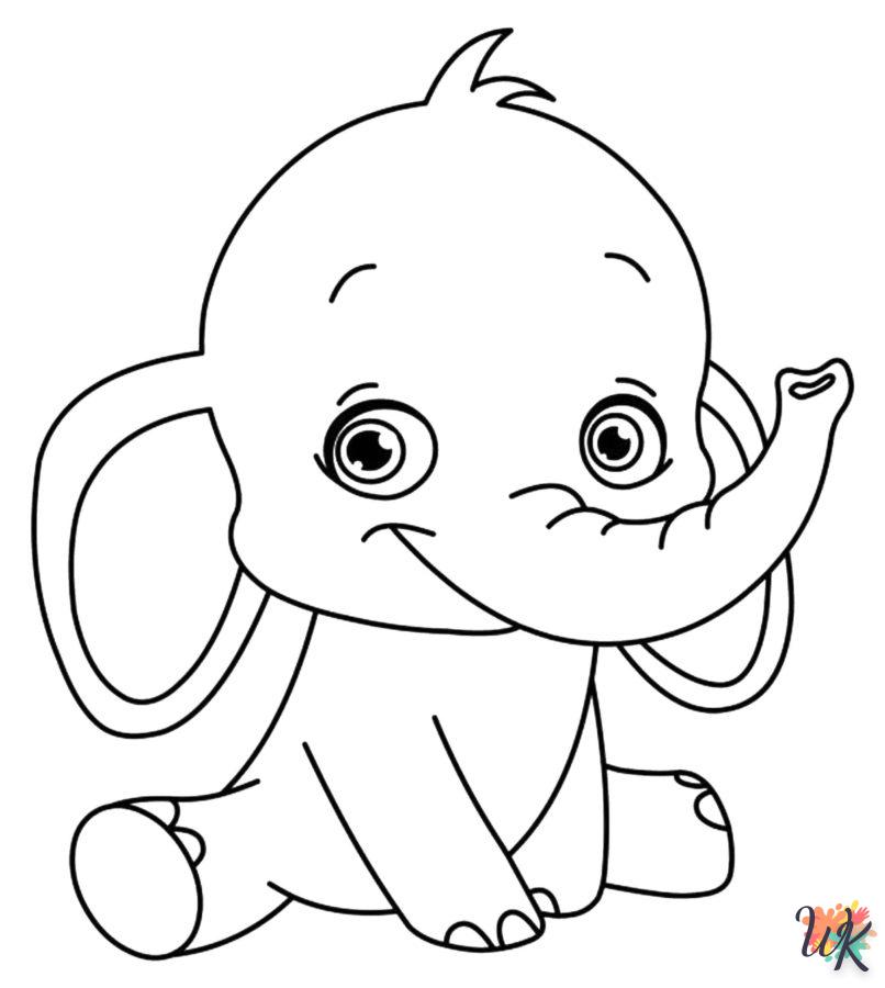 coloriage Éléphant  pour enfant de 2 ans 2