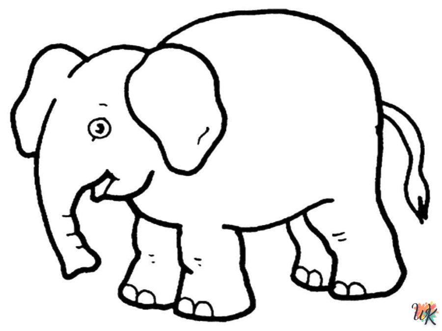 coloriage Éléphant  pour enfants 2