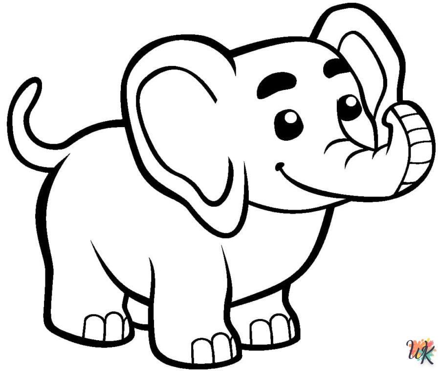 coloriage Éléphant  en ligne 1