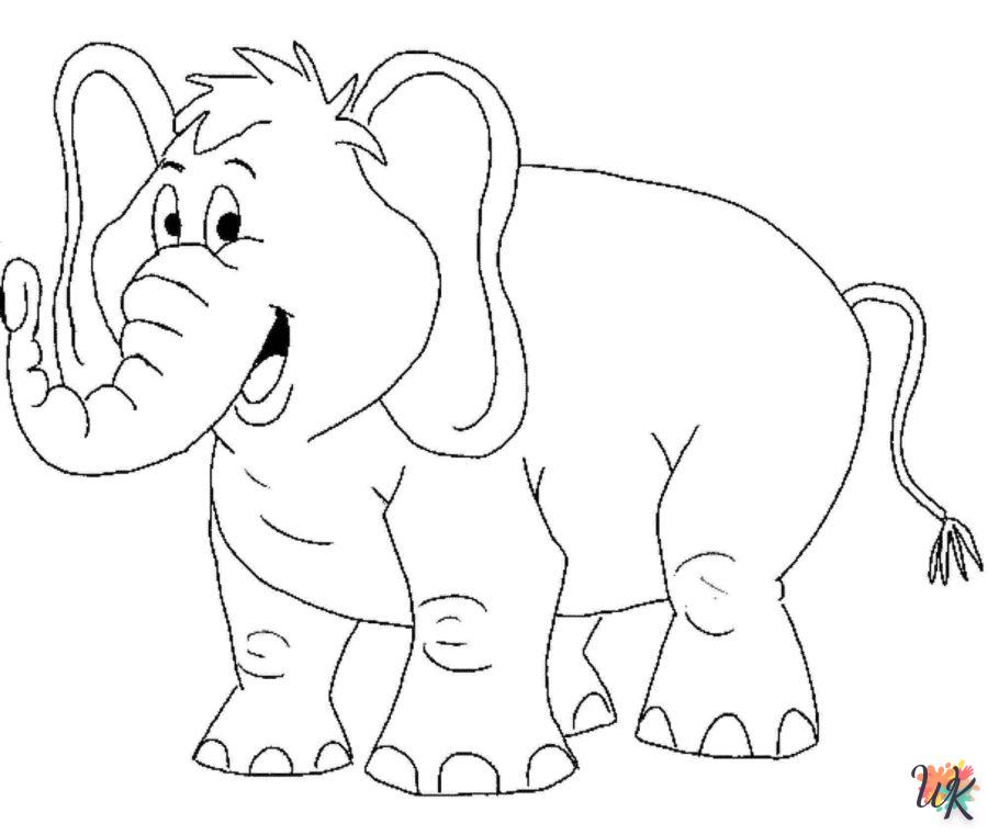 coloriage Éléphant  en ligne à imprimer