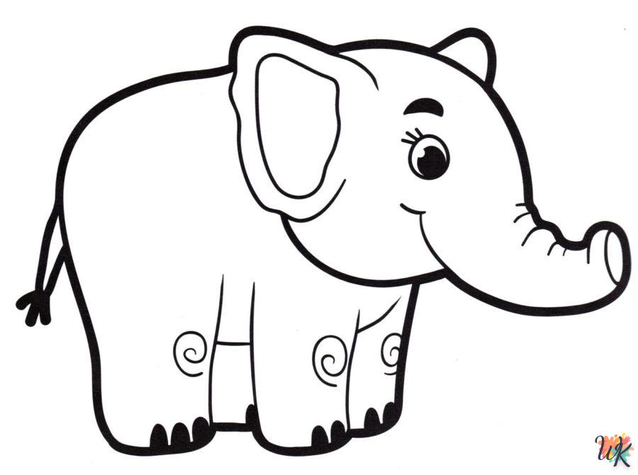 coloriage Éléphant  en ligne a colorier