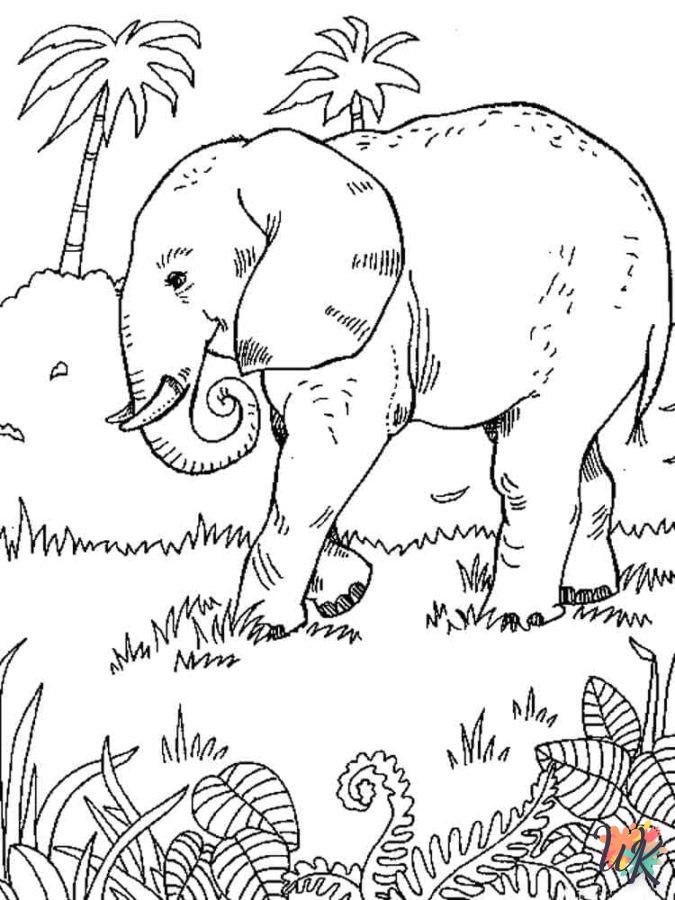 coloriage Éléphant  pour lutter contre le stress 1