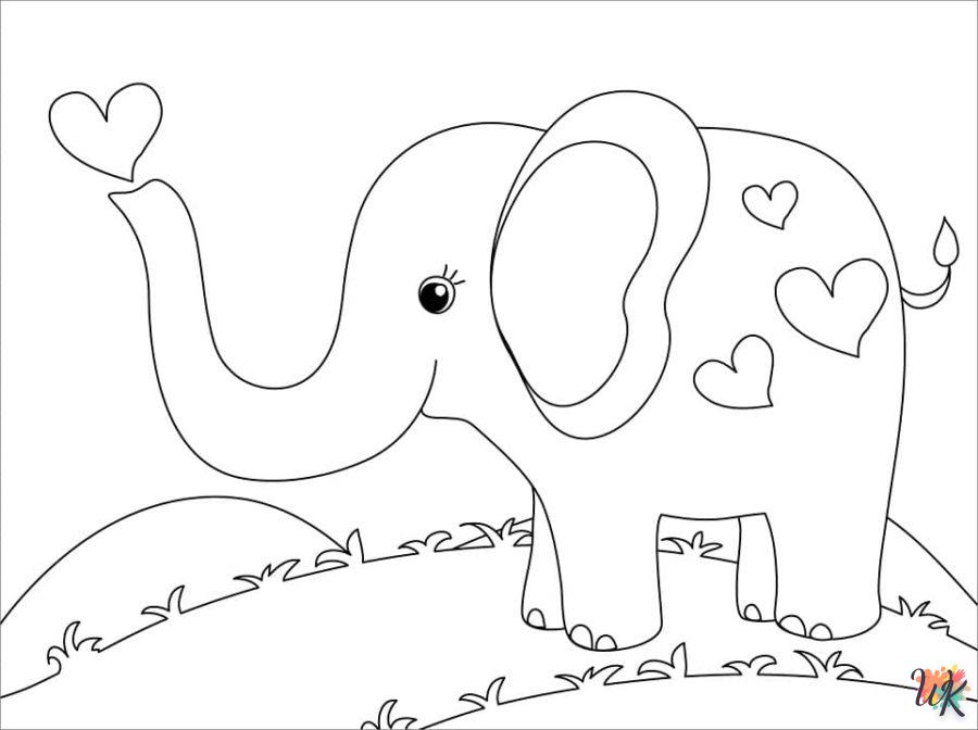 coloriage Éléphant  à imprimer pdf