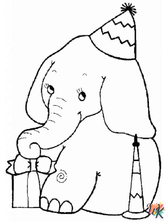 coloriage Éléphant  pour lutter contre le stress