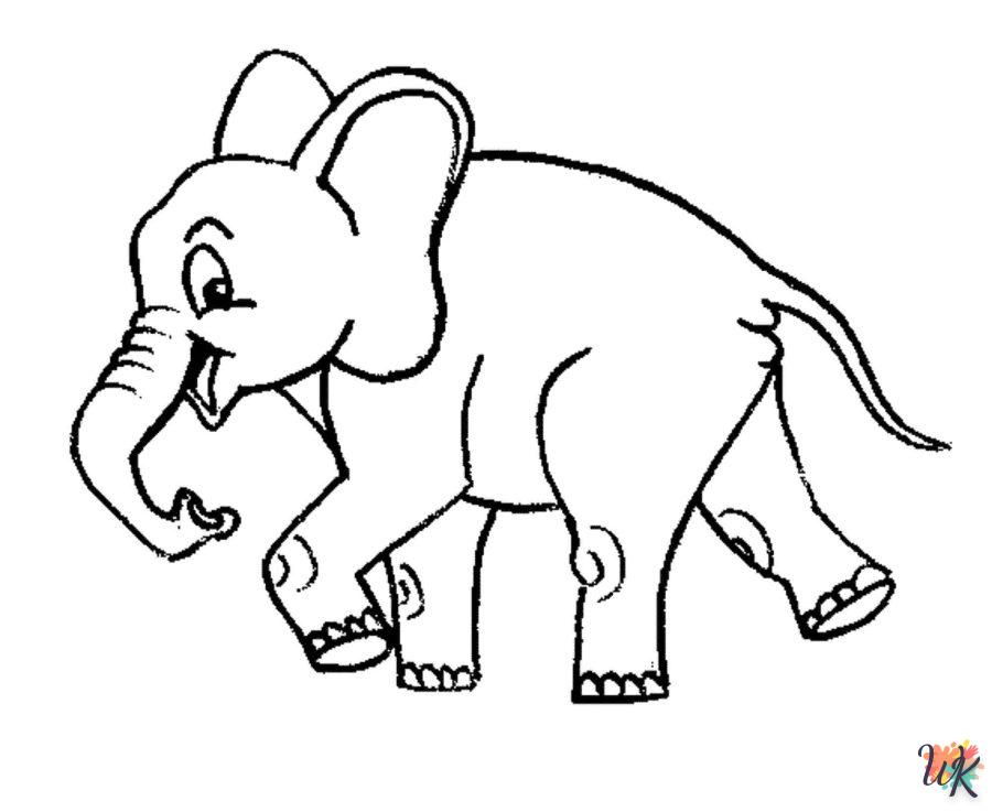 coloriage Éléphant  pour enfant de 2 ans 1