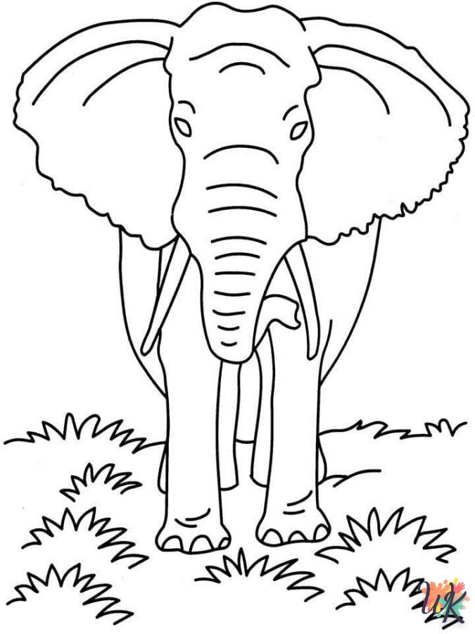 coloriage Éléphant  a colorier en ligne gratuitement