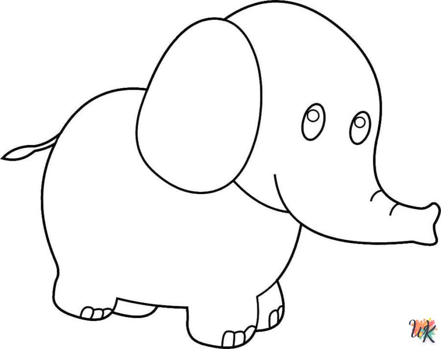 coloriage Éléphant  bebe animaux a imprimer gratuit