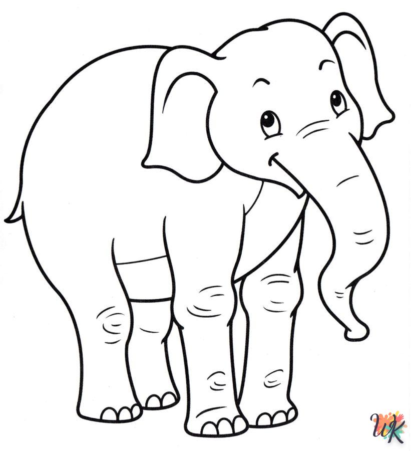 image pour coloriage Éléphant  enfant 1