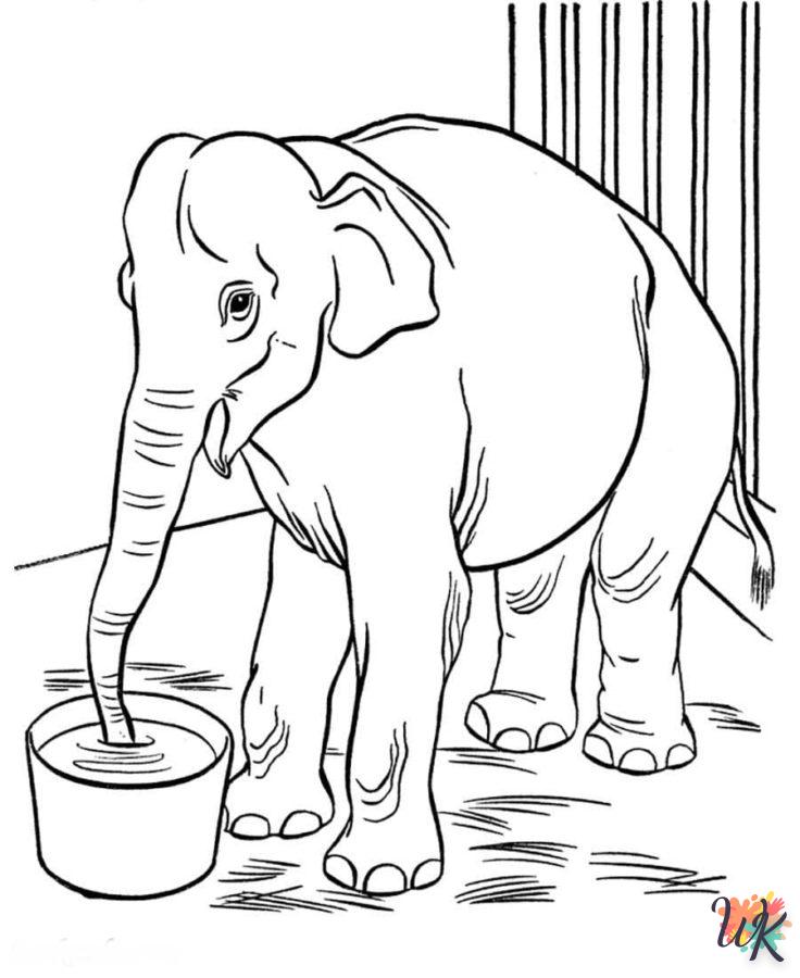 coloriage Éléphant  animaux enfant a imprimer