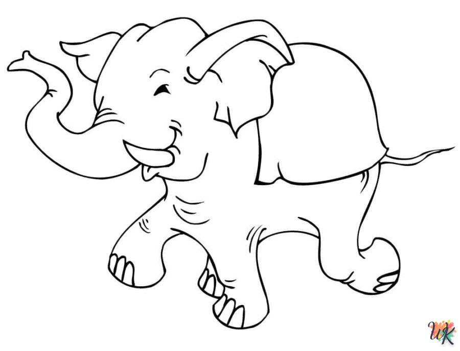 coloriage Éléphant  dinosaures en ligne gratuit à imprimer