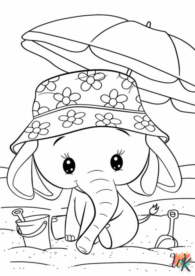 coloriage Éléphant  à imprimer gratuit 1