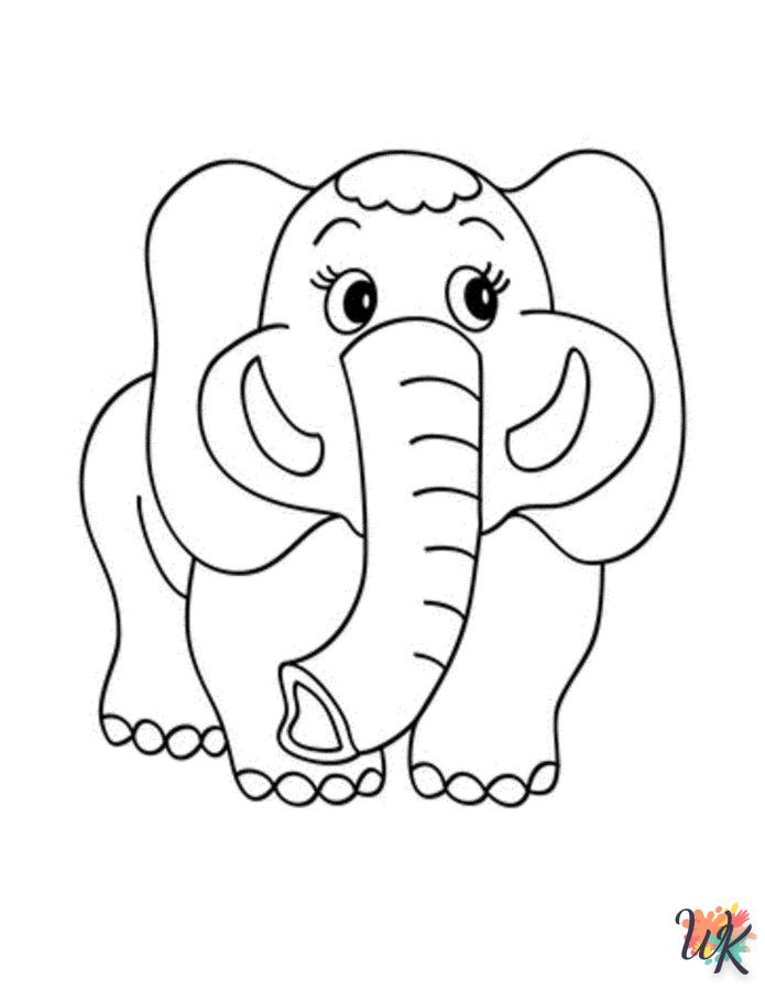 coloriage Éléphant  bebe à imprimer