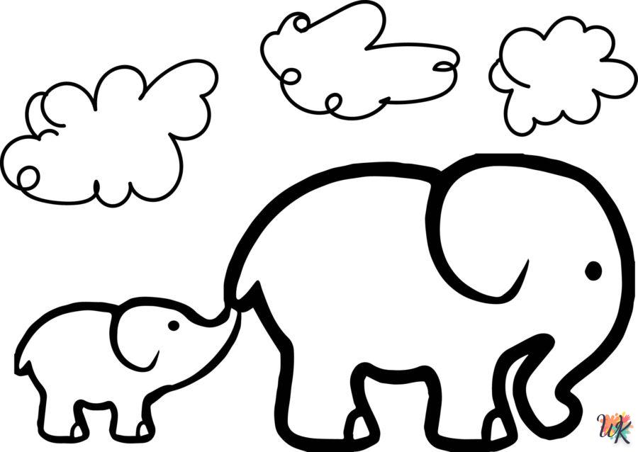 imprimer coloriage Éléphant  gratuit